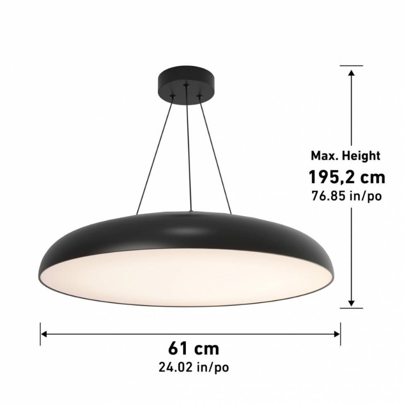 PDT-FL Flint 1-lt 24" LED Pendant, CCT