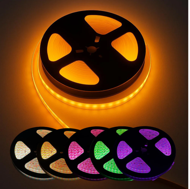 Color Changing COB RGBCCT LED Strips 24V 4.5W/Ft 12mm Dimmable Indoor (IP20) 16FT