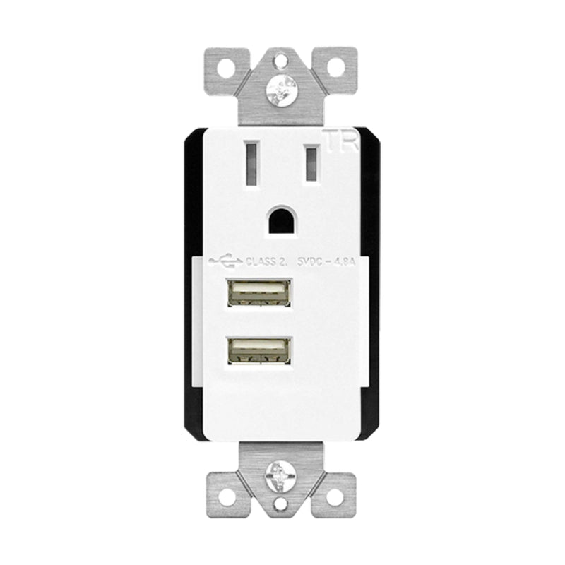 Enerlites 61150-TR2USB-CU USB Receptacle 4.8A Ultra High Speed Interchangeable USB module Receptacle