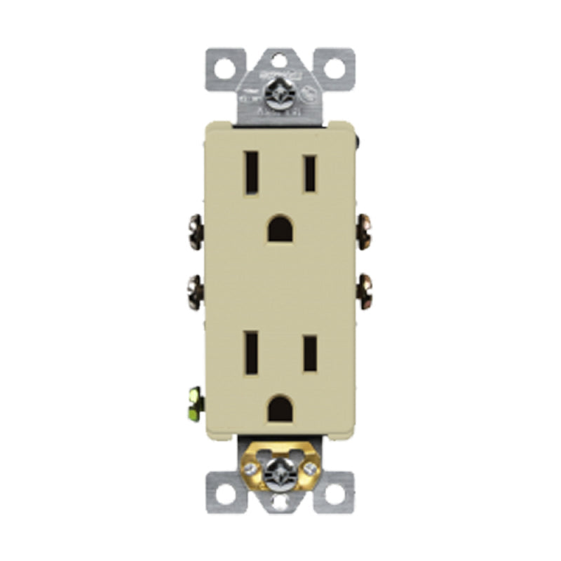 Enerlites 61501 Residential Grade Decorator 15Amp 5-15R Self-Ground Duplex Receptacle