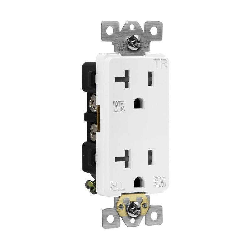 Enerlites 62060-TWR Commercial Grade 20A Decorator Style Tamper and Weather Resistant Duplex Receptacle