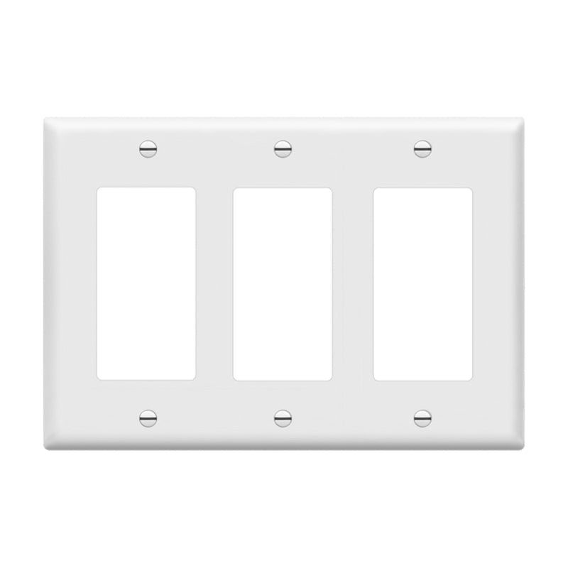 Enerlites 8833 3-Gang Decorator/GFCI Wall Plate White