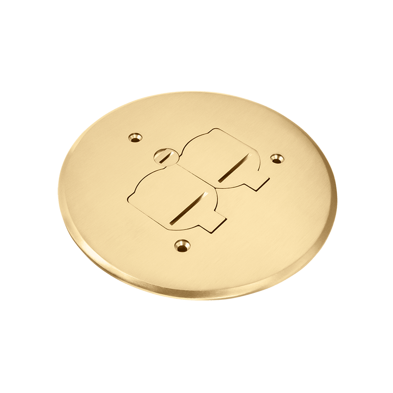 Enerlites 975517-C 5.75" Dia. Flush Round Flip Lid Cover Plate w/ 20A Duplex Tamper & Weather Resistant Receptacle