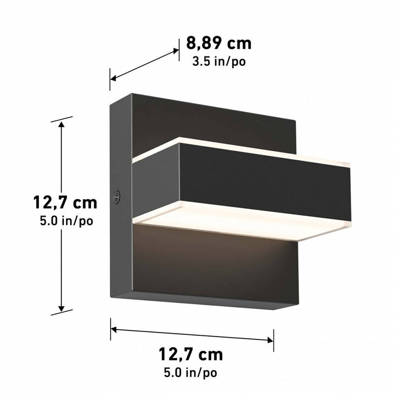 OUT-ME-MB Mezzo 5" Tall LED Outdoor Wall Sconce, CCT