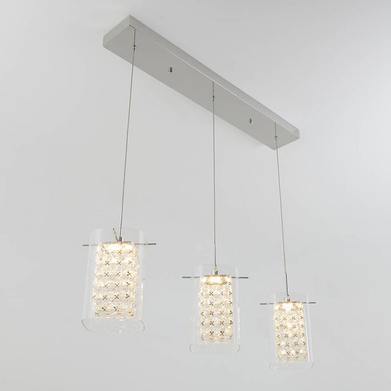 PDT-3CC Crystal Cube 3-lt 29" LED Pendant