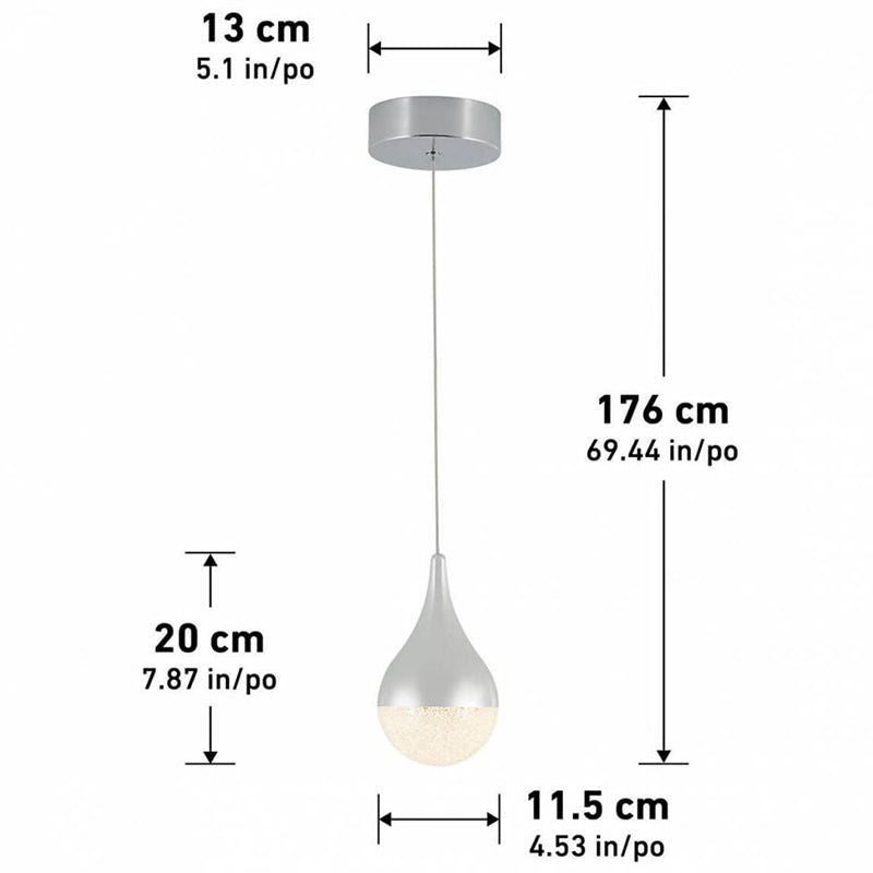PDT-1GL-RN Glitzer 1-lt 5" LED Pendant