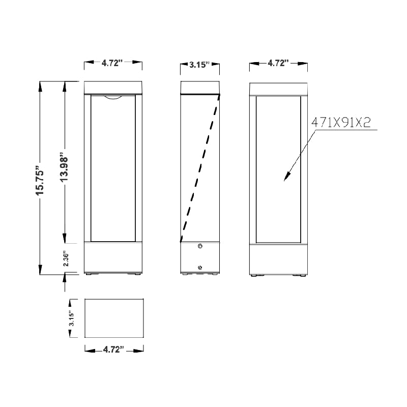 Westgate BOL-502 16" Tall Path-Light Bollard, 3CCT Selectable, Bronze