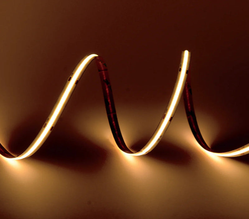 ECO COB Dotless LED Strip Light, 3W/Ft, Dimmable, 8mm, 24V, Indoor, IP20, 16-ft
