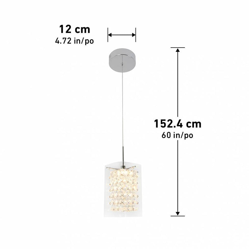 PDT-1CC Crystal Cube 1-lt 6" LED Pendant