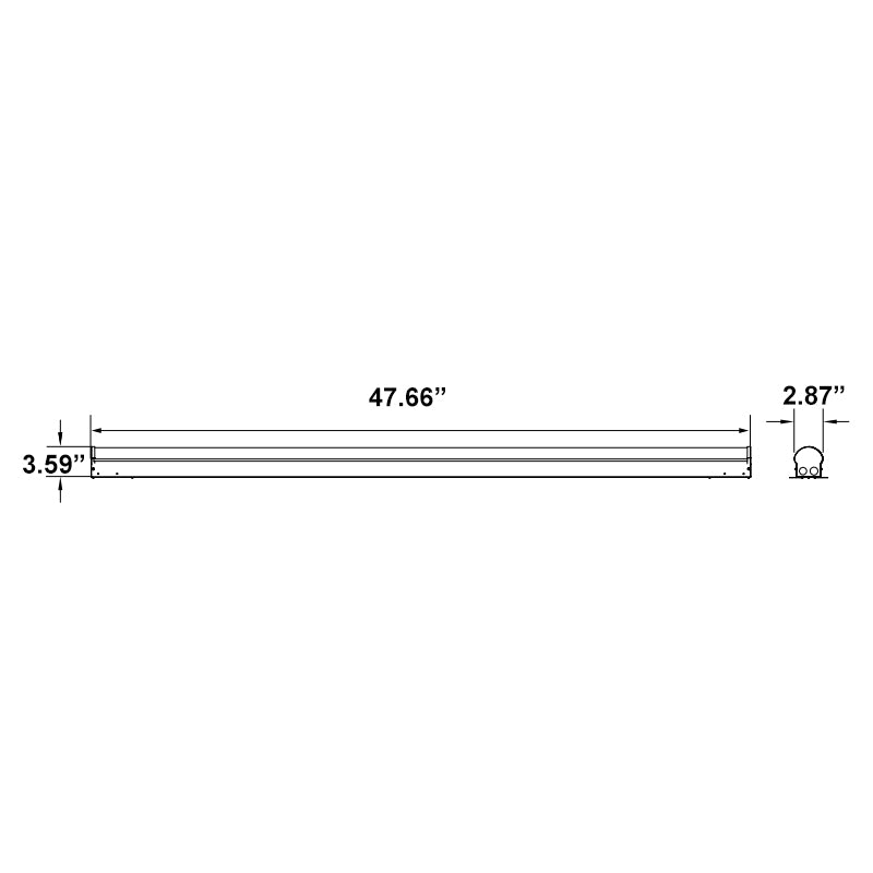DACH-GEN2-4MW40 DACH 4-ft LED Mushroom Linear Strip, 3CCT & Wattage Selectable