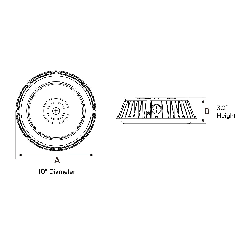 DCPO 40W/60W/90W LED Round Canopy Light, 3CCT Selectable