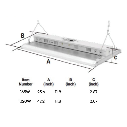 Deco DLH 2-ft LED Linear High Bay, 3 Power & 3CCT Selectable, 120-277V