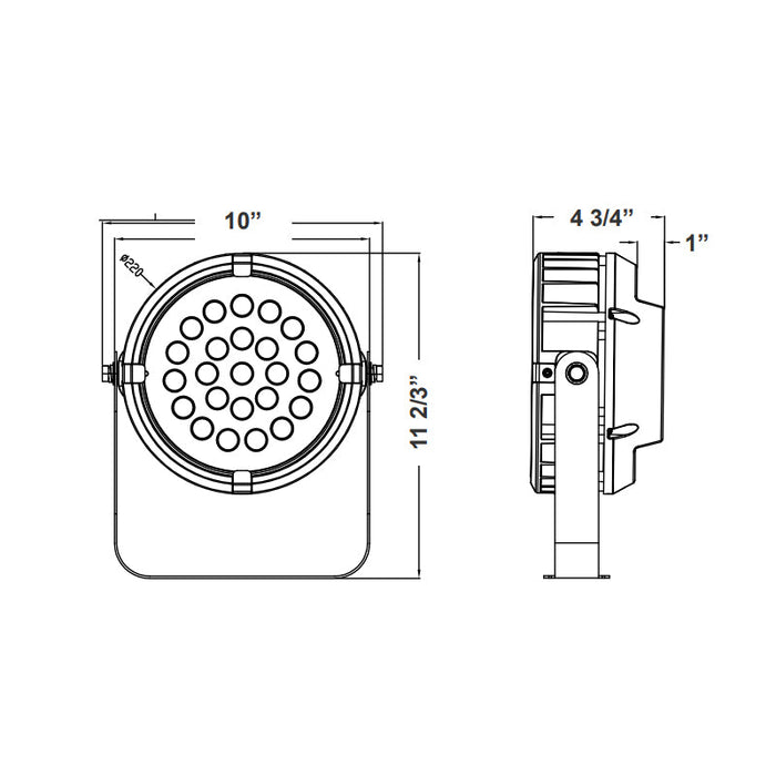 Westgate DMX-FL 72W LED Round Flood Light, RGBW