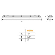 Deco DVT 4-ft LED Vapor Tight, 3 Power & 3CCT Selectable, 120-277V