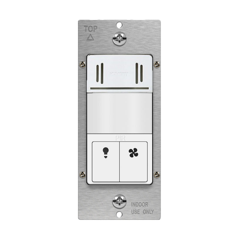 Enerlites DWHOS Dual-Load Humidity Sensor and 180° PIR Motion Sensor Wall Switch