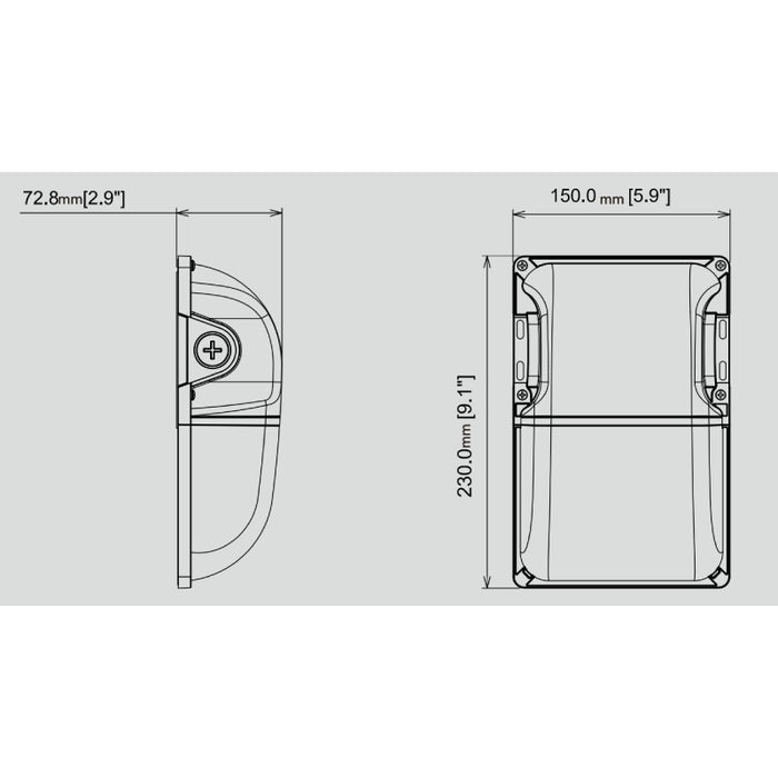 ECWP 15W/20W/30W LED DUO Mini Wall Pack with Photocell, 3CCT Selectable