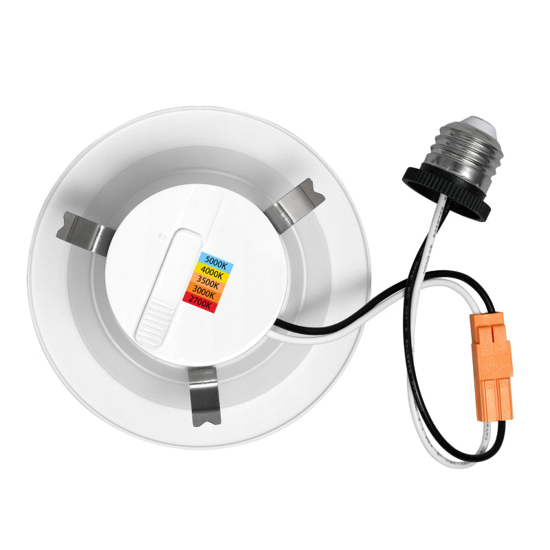 ELD6 6" LED Baffle Trim Downlight Retrofit, 13W, 5CCT Selectable, 1100 Lumens, Dimmable 90 CRI