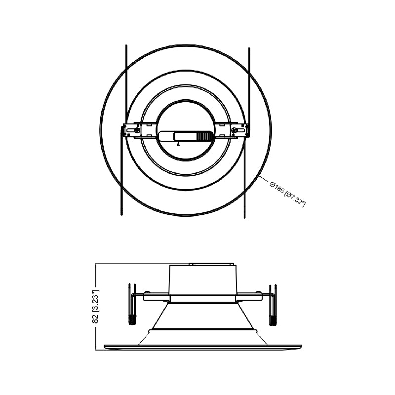 ELD6 6" LED Baffle Trim Downlight Retrofit, 13W, 5CCT Selectable, 1100 Lumens, Dimmable 90 CRI