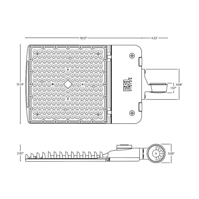 ESL-AL-200320w-13050-HV-NM-T3 Versa Series 200W / 240W / 280W / 320W LED Area Light, 3CCT & 4 Wattage Selectable, 200-528V, No Mount