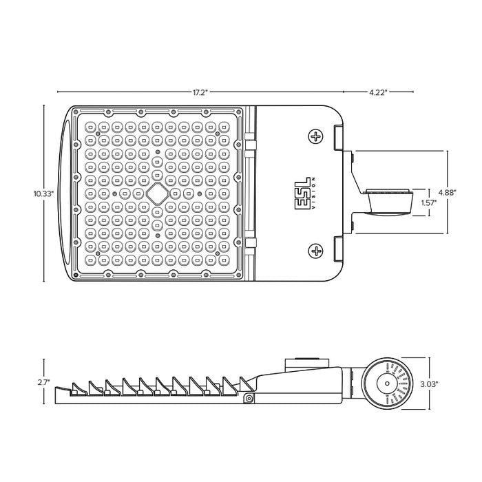 ESL-AL-75150W-13050-HV-BZAM-T3 Versa Series 75W / 90W / 120W / 150W LED Area Light, 3CCT & 4 Wattage Selectable, 200-528V, All Mounts