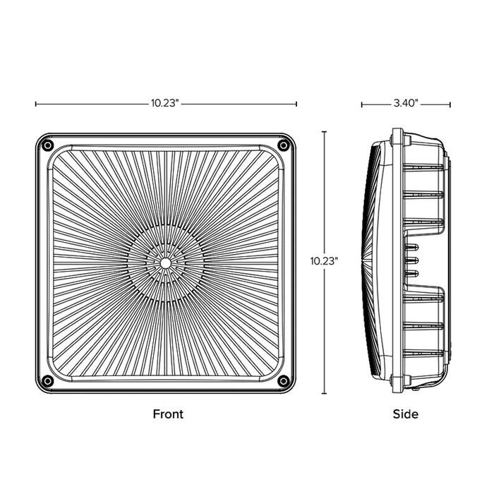 ESL-CP-3060W-43050 30W / 40W / 60W LED Canopy Light, 3CCT & Wattage Selectable