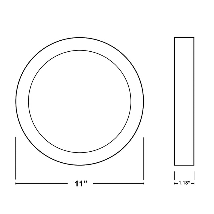 ESL-DDSK-R11-25W-12750 Decorative Disk 11" Round LED Surface Mount, 5CCT Selectable