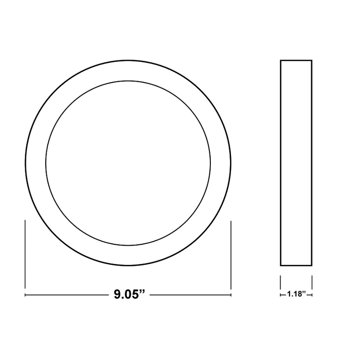 ESL-DDSK-R9-20W-12750-MV Decorative Disk 9" Round LED Surface Mount, 5CCT Selectable, Multi-Volt