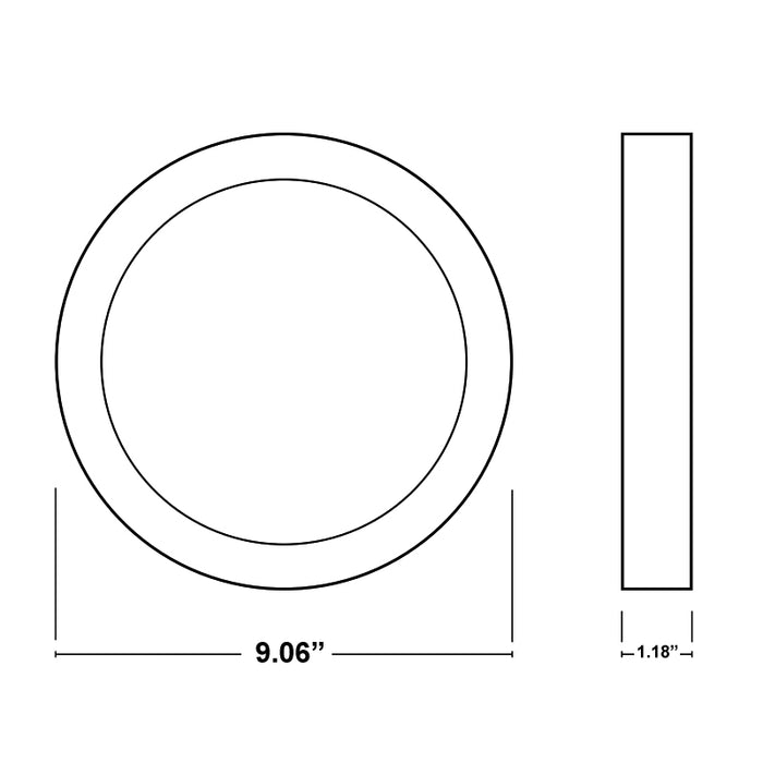 ESL-DDSK-R9-20W-12750 Decorative Disk 9" Round LED Surface Mount, 5CCT Selectable, 120V