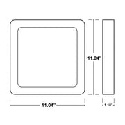 ESL-DDSK-S11-25W-12750 Decorative Disk 11" Square LED Surface Mount, 5CCT Selectable