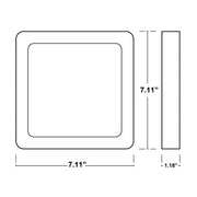ESL-DDSK-S7-14W-12750 Decorative Disk 7" Square LED Surface Mount, 5CCT Selectable
