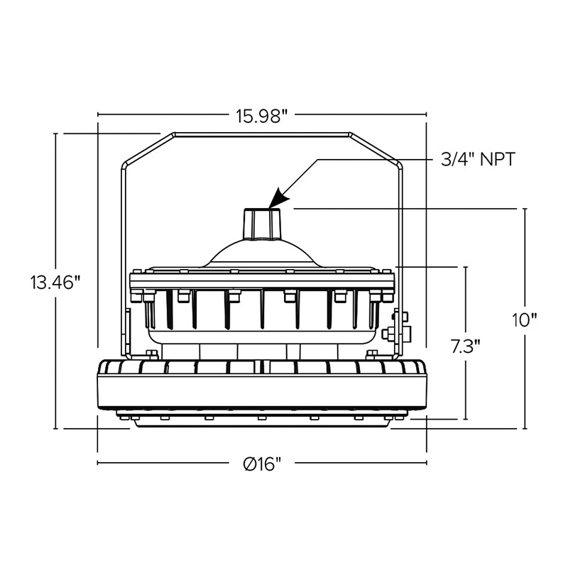 ESL-HZRHB-M150W-1 Hazardous 150W LED Round High Bay, Class 1 Division 1