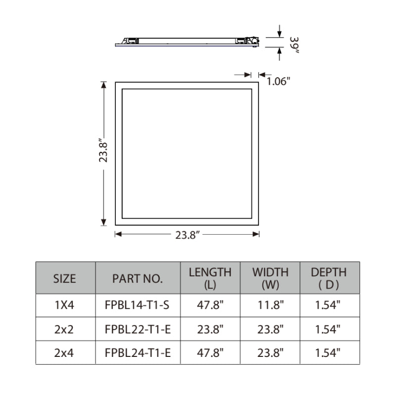 G2E DUO FPBL-T 2X2 20W/25W/30W LED Back-Lit Flat Panel, 3CCT Selectable, Up to 3868 lm, 0-10 Dimming, 120-277V