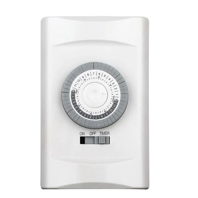 Enerlites HMT01N-W White Single Pole 24 Hours Mechanical In-Wall Timer