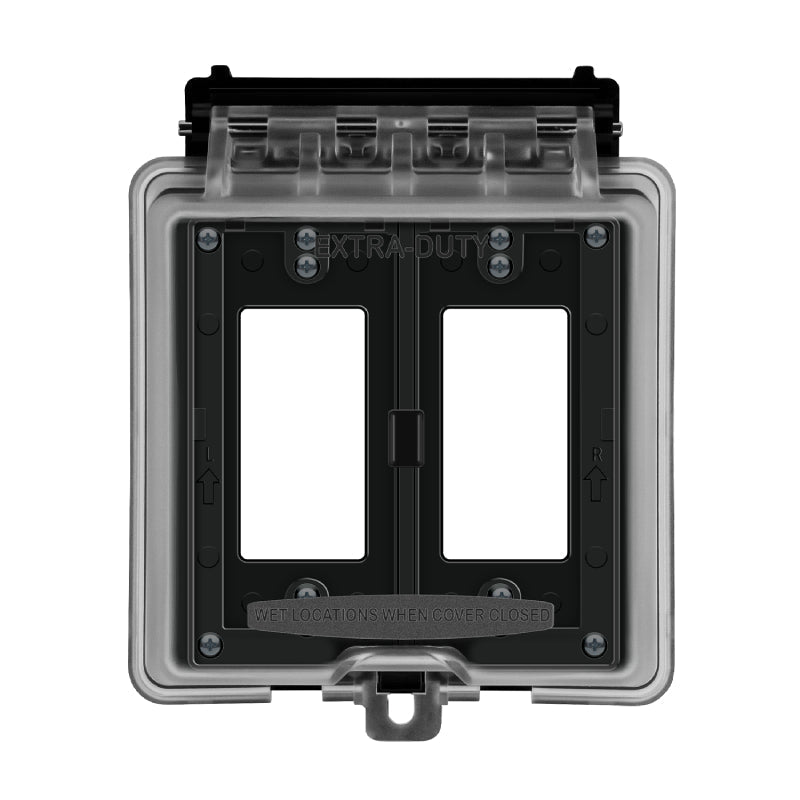 Enerlites IUC2V-D 2 Gang Extra-Duty Weatherproof Outdoor Cover for Decorator/GFCI Receptacle