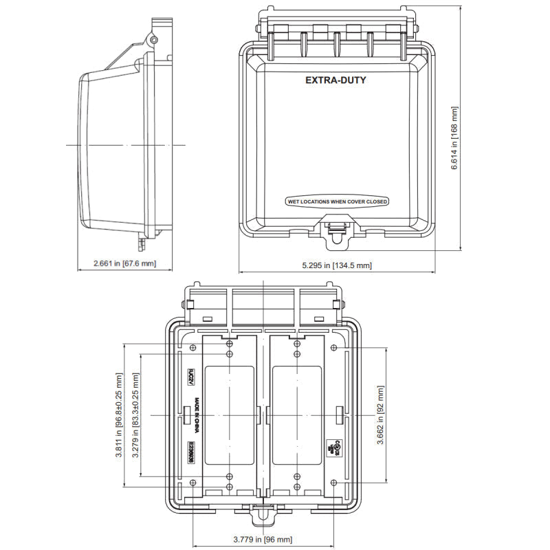 Enerlites IUC2V-D 2 Gang Extra-Duty Weatherproof Outdoor Cover for Decorator/GFCI Receptacle
