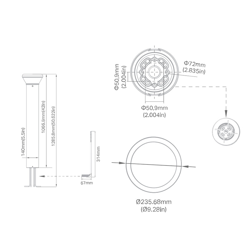 LBOL26 Sentry 42" LED Bollard