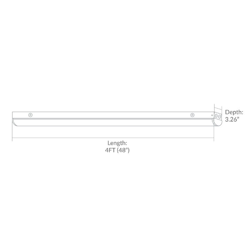 LLSN 4-ft 24W/32W/40W LED Strip Light, CCT Select