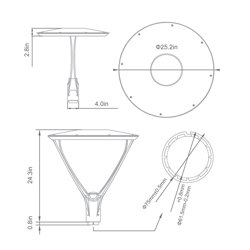 LPTP070 Symmetry 70W LED Post Top