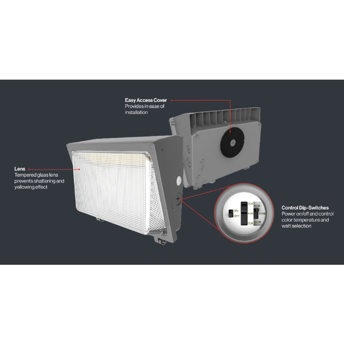 LWPF Guardian 40W/60W/80W LED Wall Pack, CCT Select