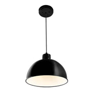 MPM 1-lt 11" Metal Dome Shade Pendant Light - Black