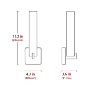 MSC 1-lt 11" Tall LED Cylindrical Wall Sconce