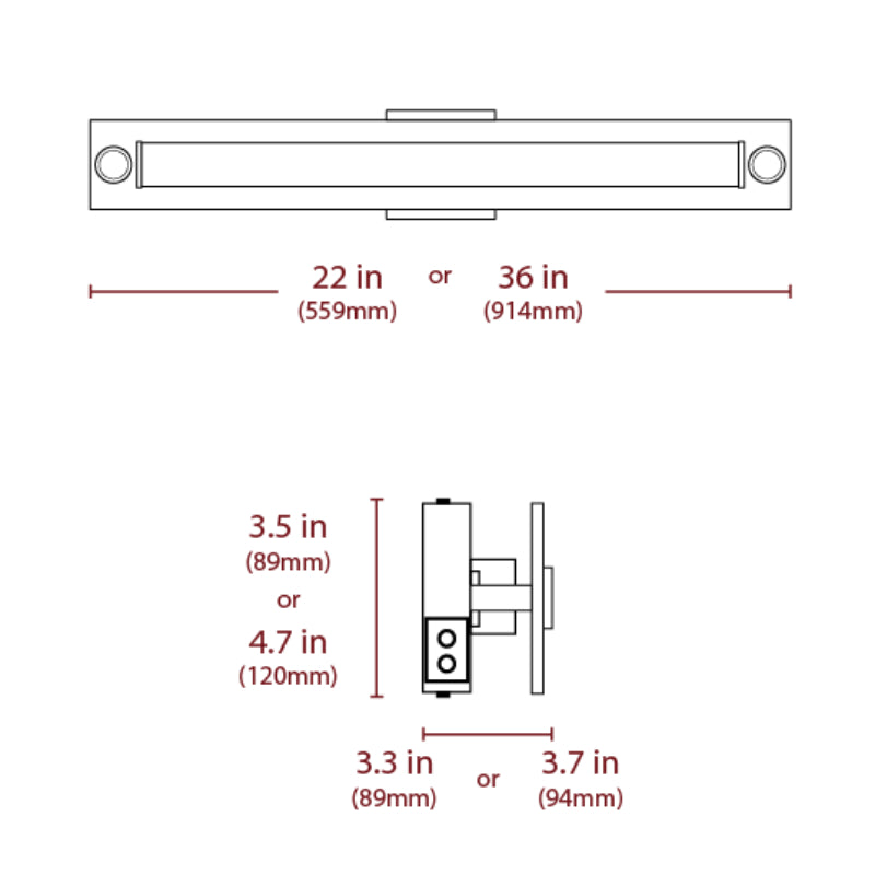 MVW 1-lt 22" LED Vanity, 3CCT