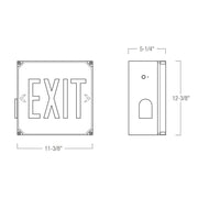 Nora NX-607-LED/R Die-Cast LED Wet Location Exit Signs with Battery Backup, Red Letters, White Housing