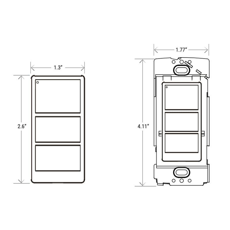 PT-3WS-BT-B Battery 3 Button Wall Switch