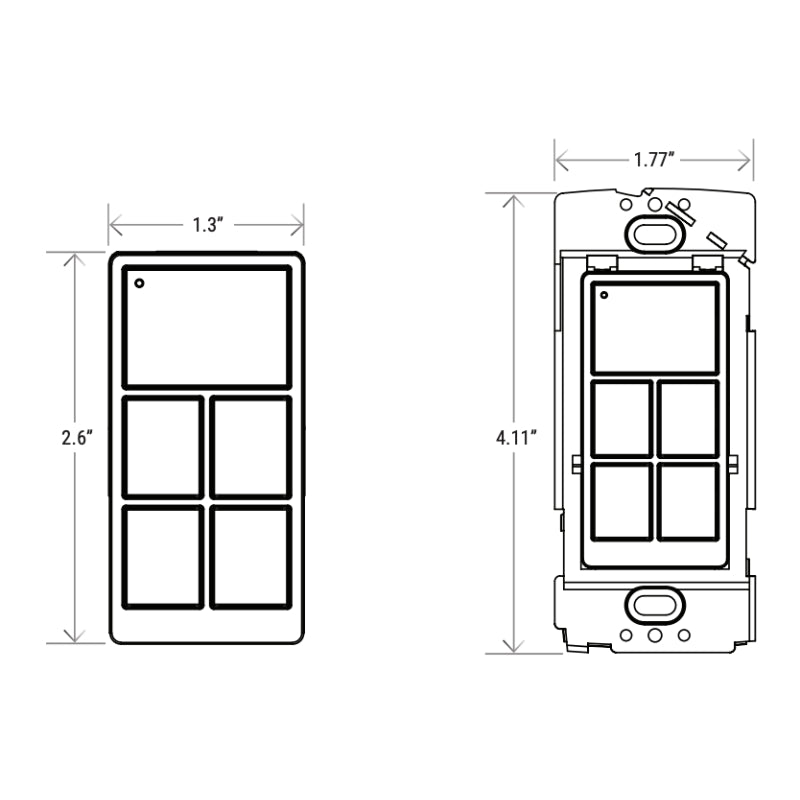 PT-5WS-BT-B Battery 5 Button Wall Switch