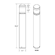 Architectural Round Dome-top Cone Style Bollard with 3CCT and Wattage Selector