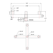 PT-AL-P-VRT2-4 Vertical Round Tenon Pole Bracket