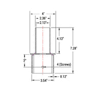 PT-AL-P-VST2-1 Vertical Square Tenon Pole Bracket