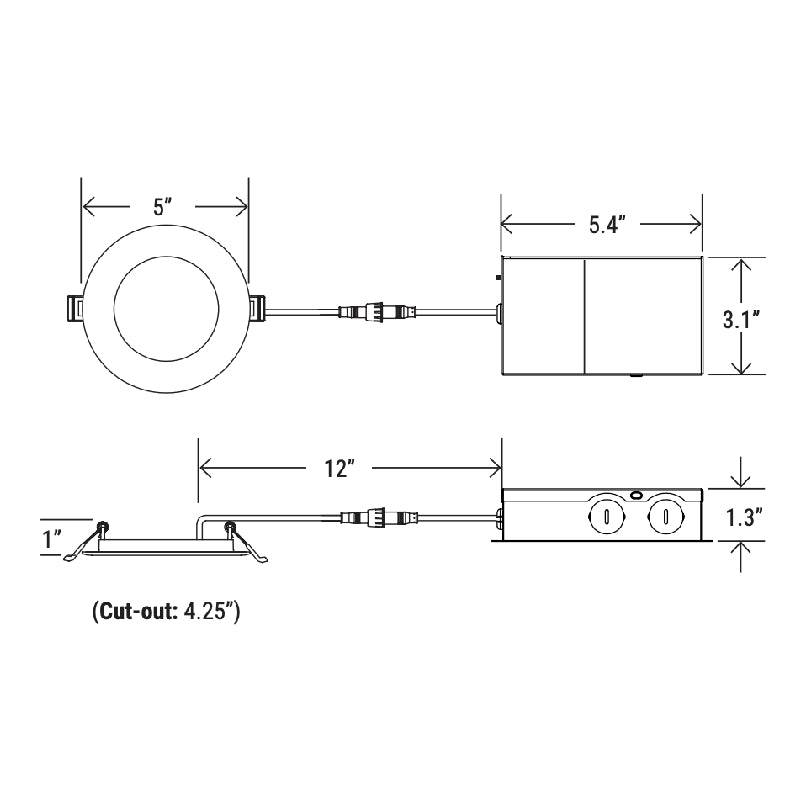 4" 2-HR Fire Rated Slim Downlight with CCT Selector