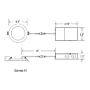 8" Round LED Slim Recessed Downlight with CCT Selector